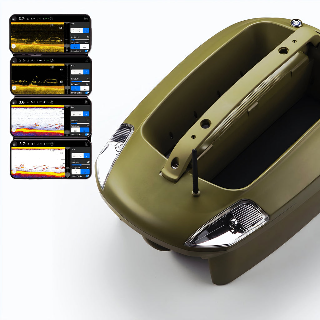 NDS Bait Boat Army Green + Boat With Sonar