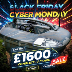 NDS Bait Boat Urban Camo + Sonar + Connect Winch Cam + Samsung Tablet